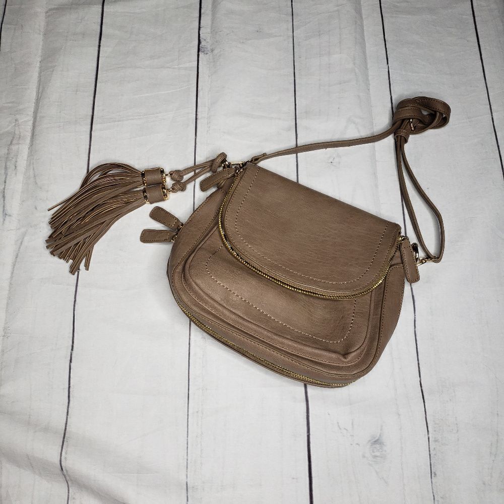MMS Design Studio taupe shoulder bag rounded